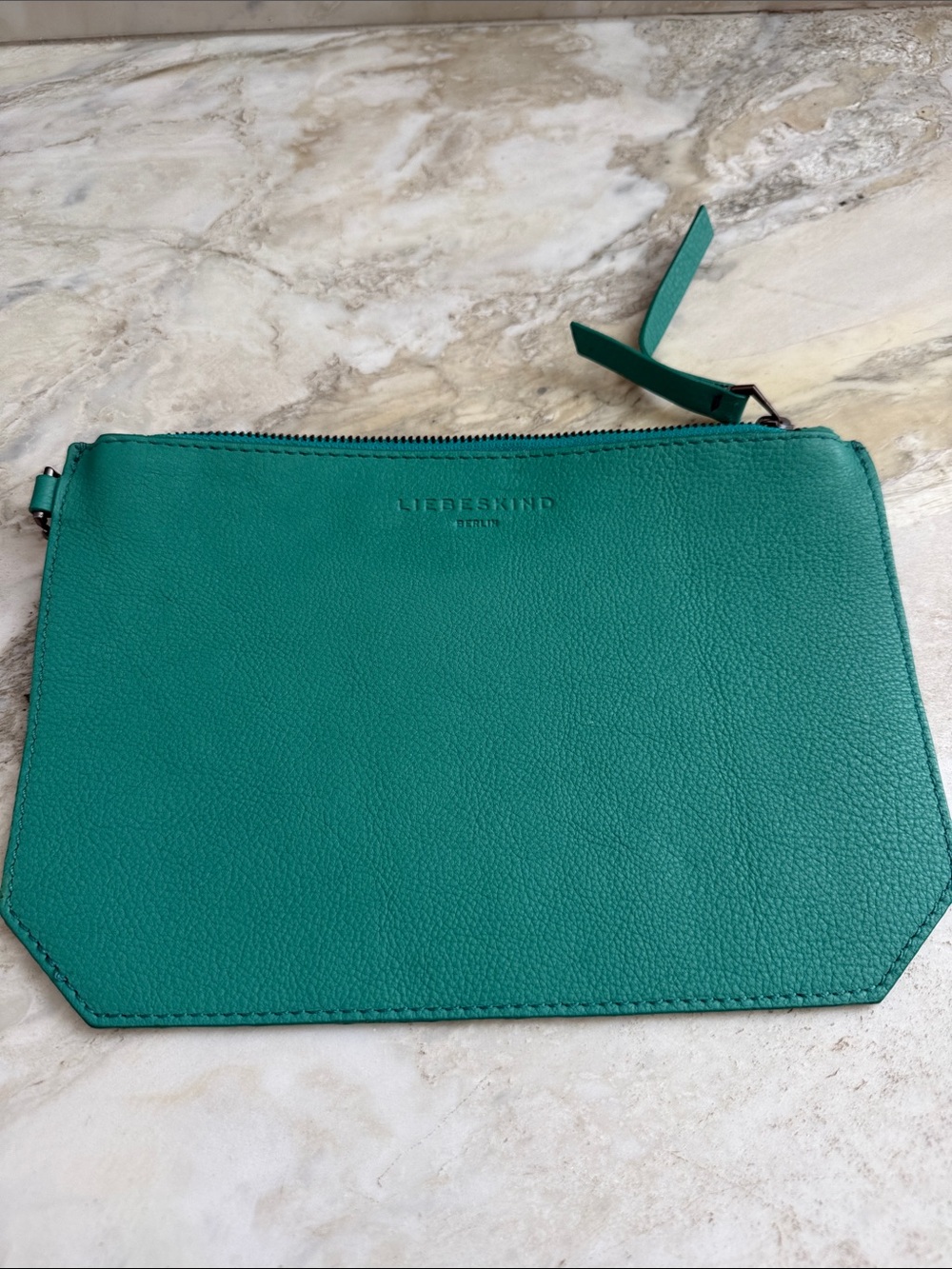 Liebeskind Emerald Green Leather Wristlet Pouch